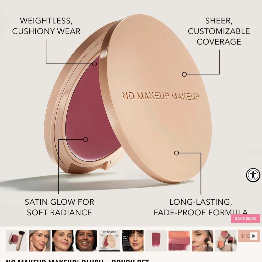 ⚠️SALE⚠️No Makeup Makeup Blush & and Lip with Brush Duo - Picture 6 of 7